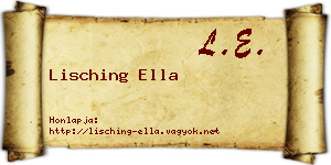 Lisching Ella névjegykártya